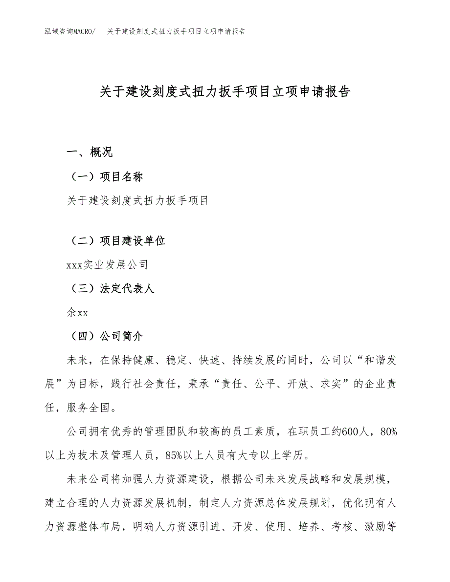 关于建设刻度式扭力扳手项目立项申请报告（84亩）.docx_第1页