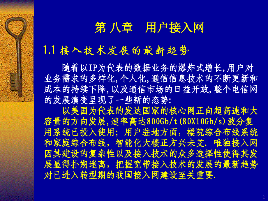 现代通信技术下8用户接入网_第1页