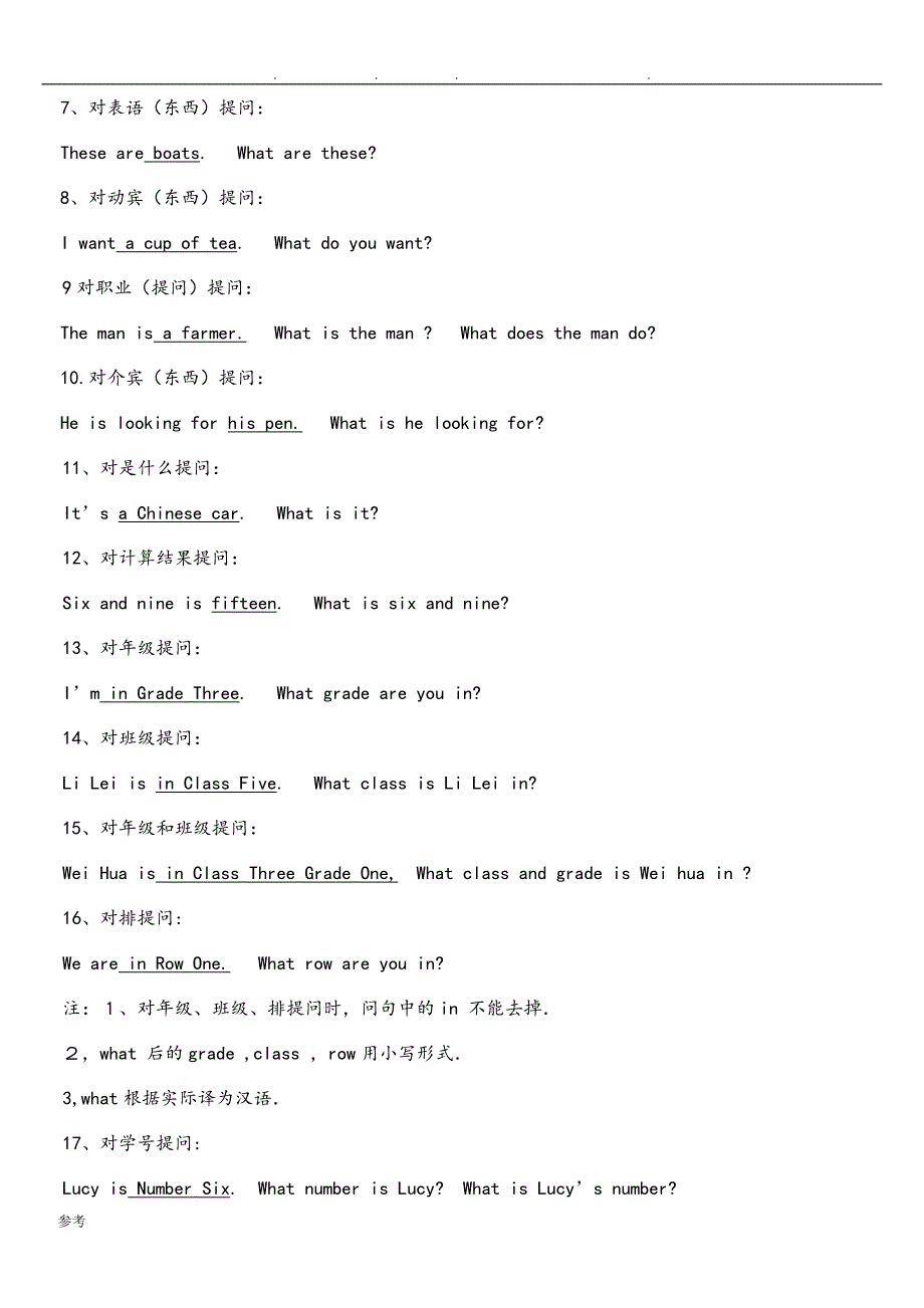 小学六年级英语特殊疑问句练习试题_第3页