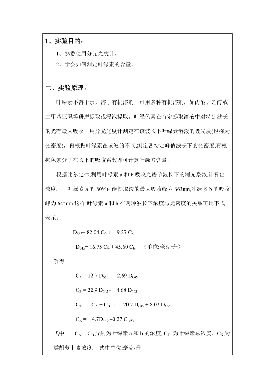 实验叶绿素含量的测定_第2页