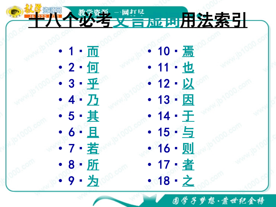 语文高考复习课件：文言文(18个必考文言虚词)资料_第4页