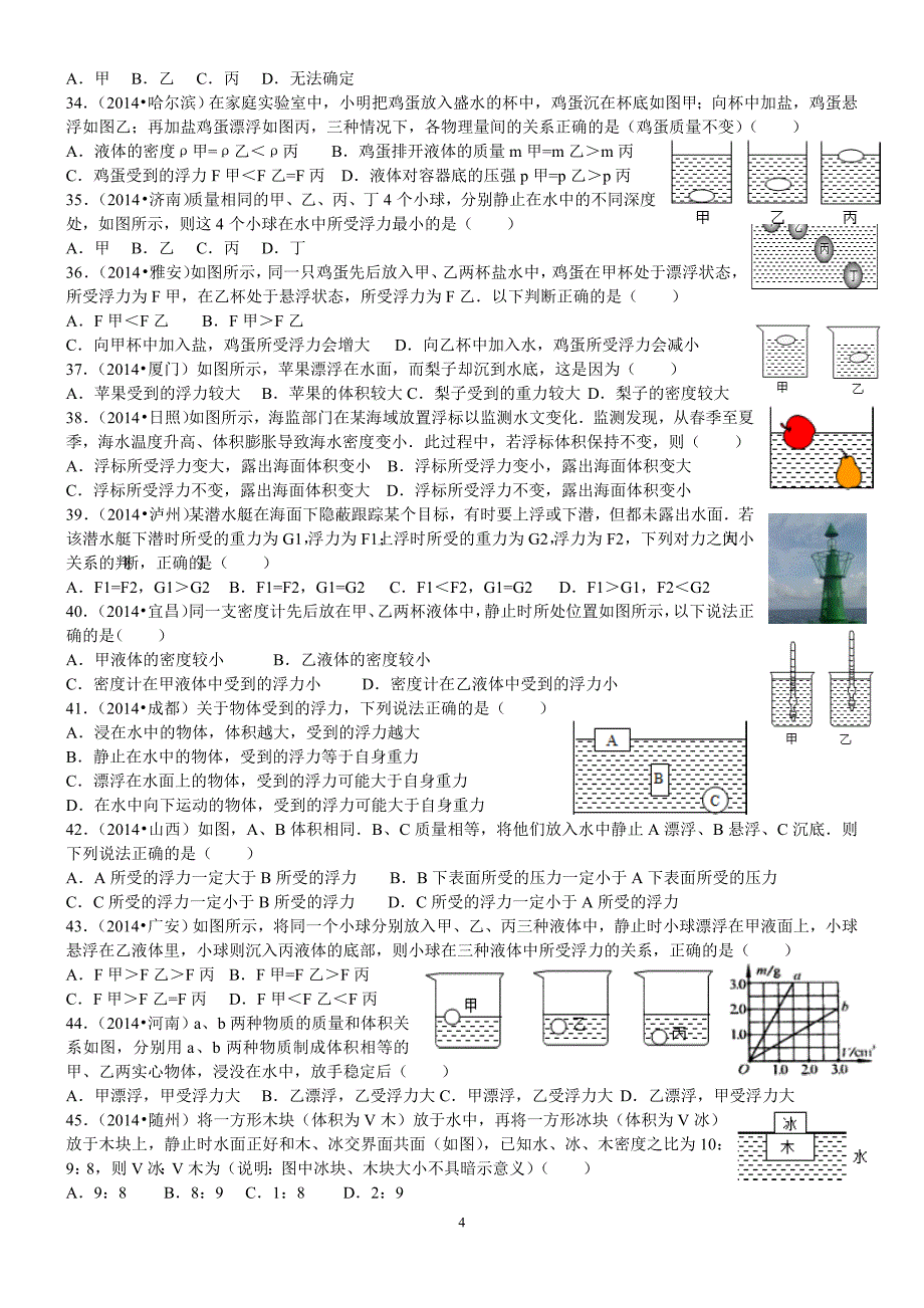 2014年中考浮力题精选_第4页