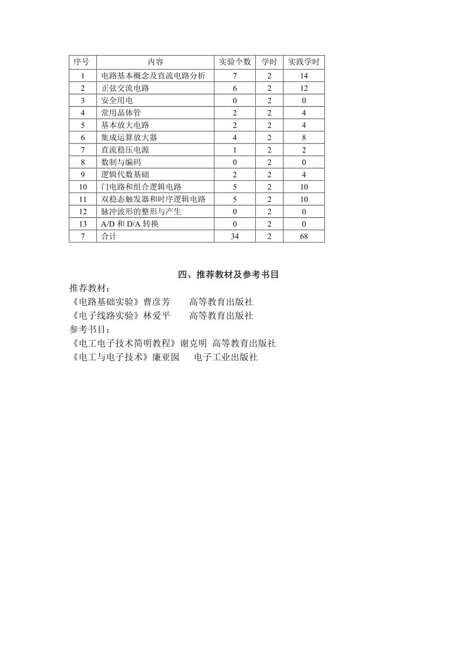 电工与电子技术实验教学大纲_第5页