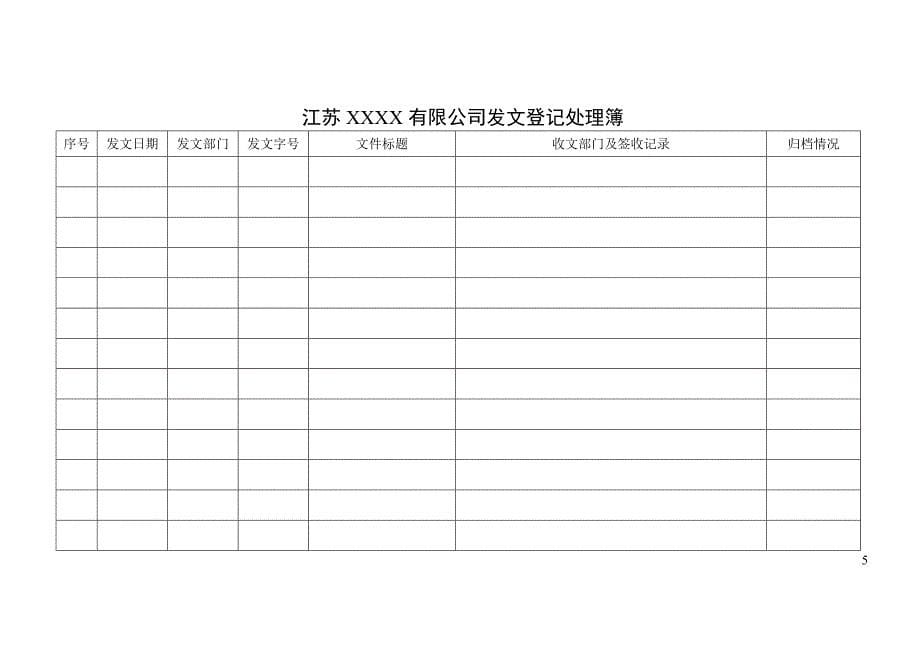 公司办公常用表格汇编_第5页