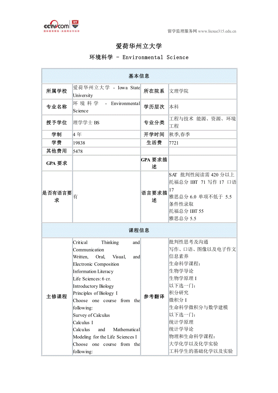 爱荷华州立大学环境科学本科专业_第1页