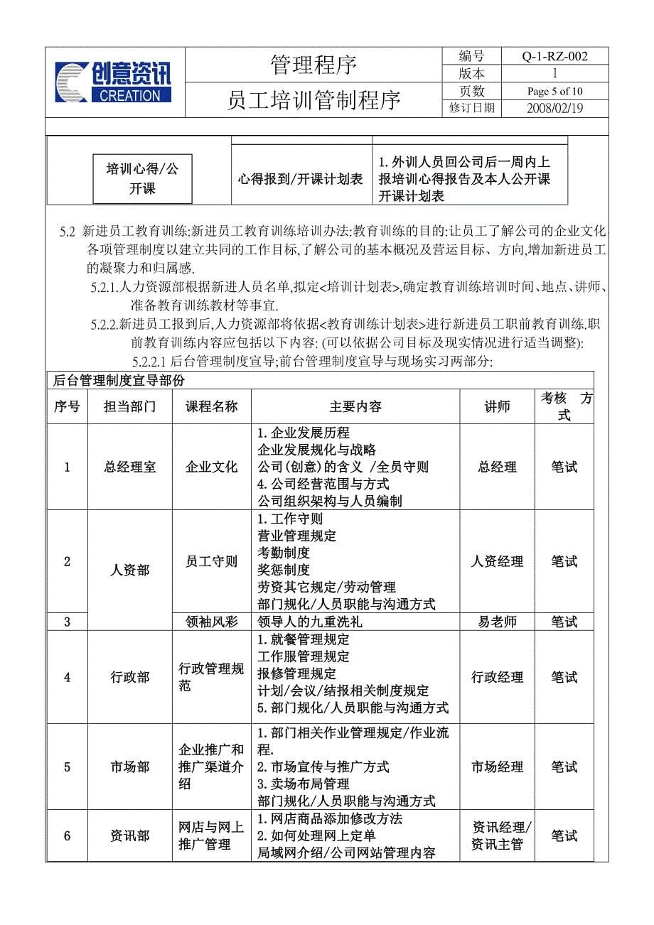 员工培训管制程序_第5页