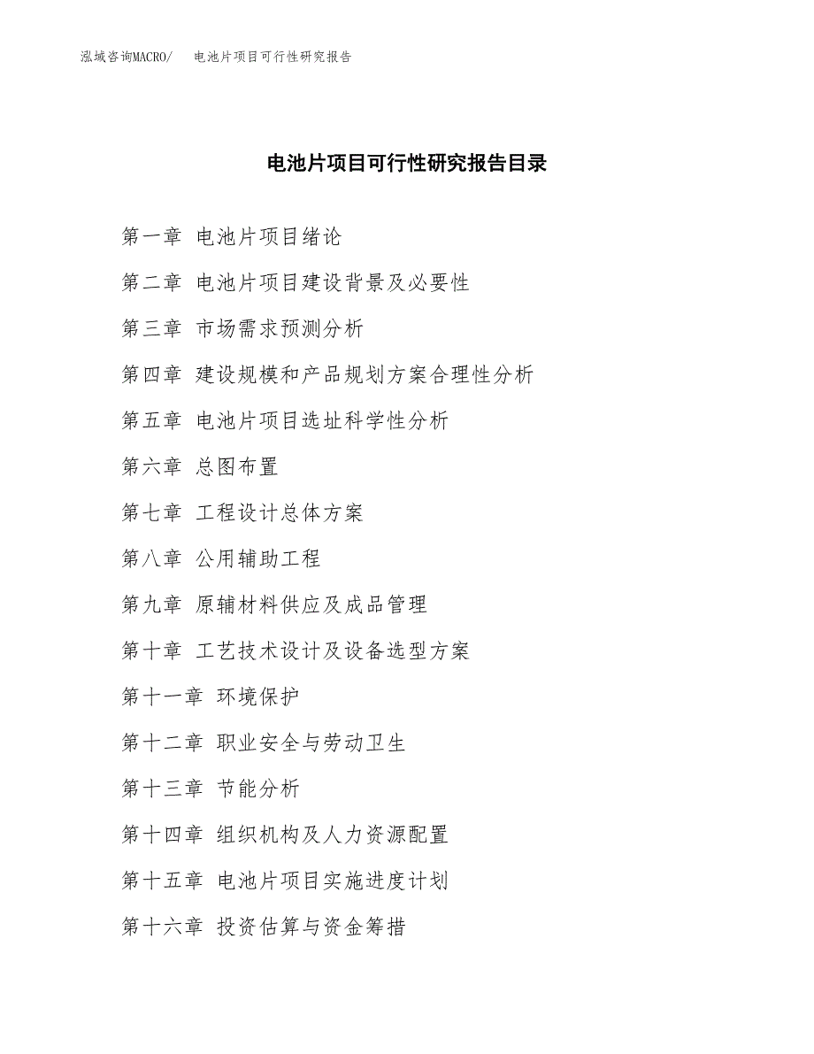 电池片项目可行性研究报告参考大纲目录及重点难点分析_第4页