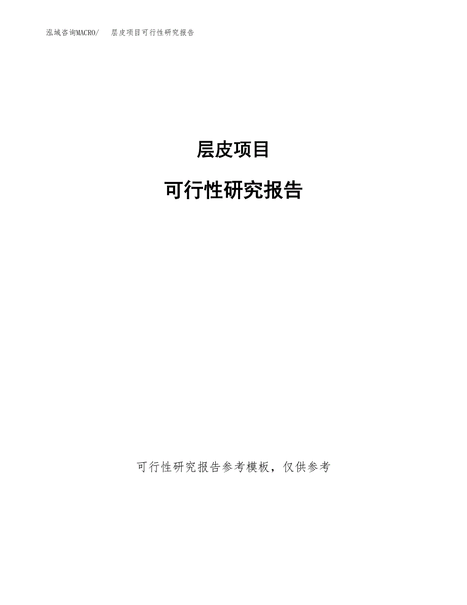 层皮项目可行性研究报告参考大纲目录及重点难点分析_第1页