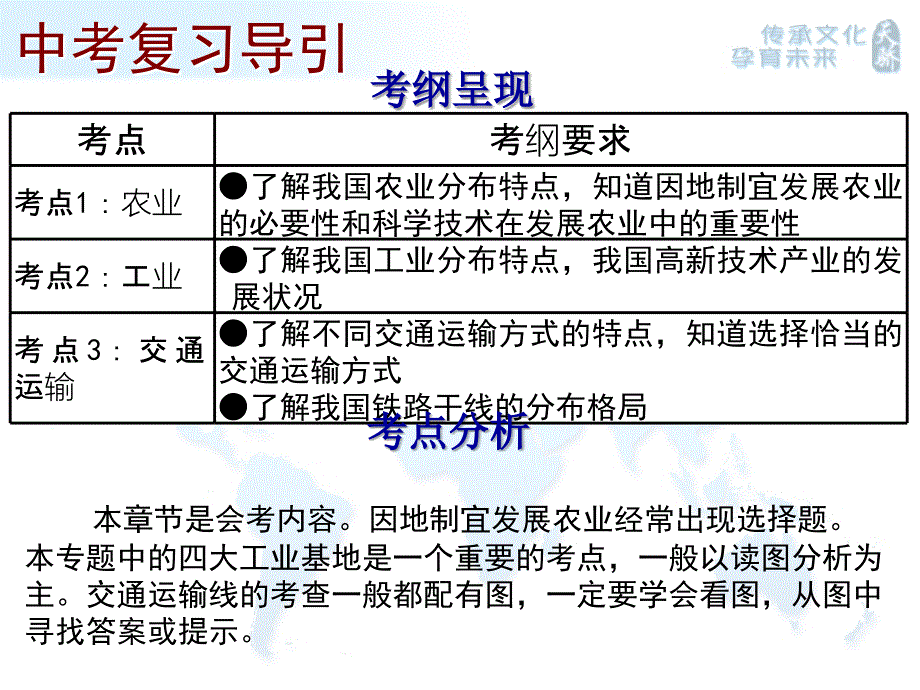 湘教版地理八年级会考复习第十一章《中国的经济发展》_第3页