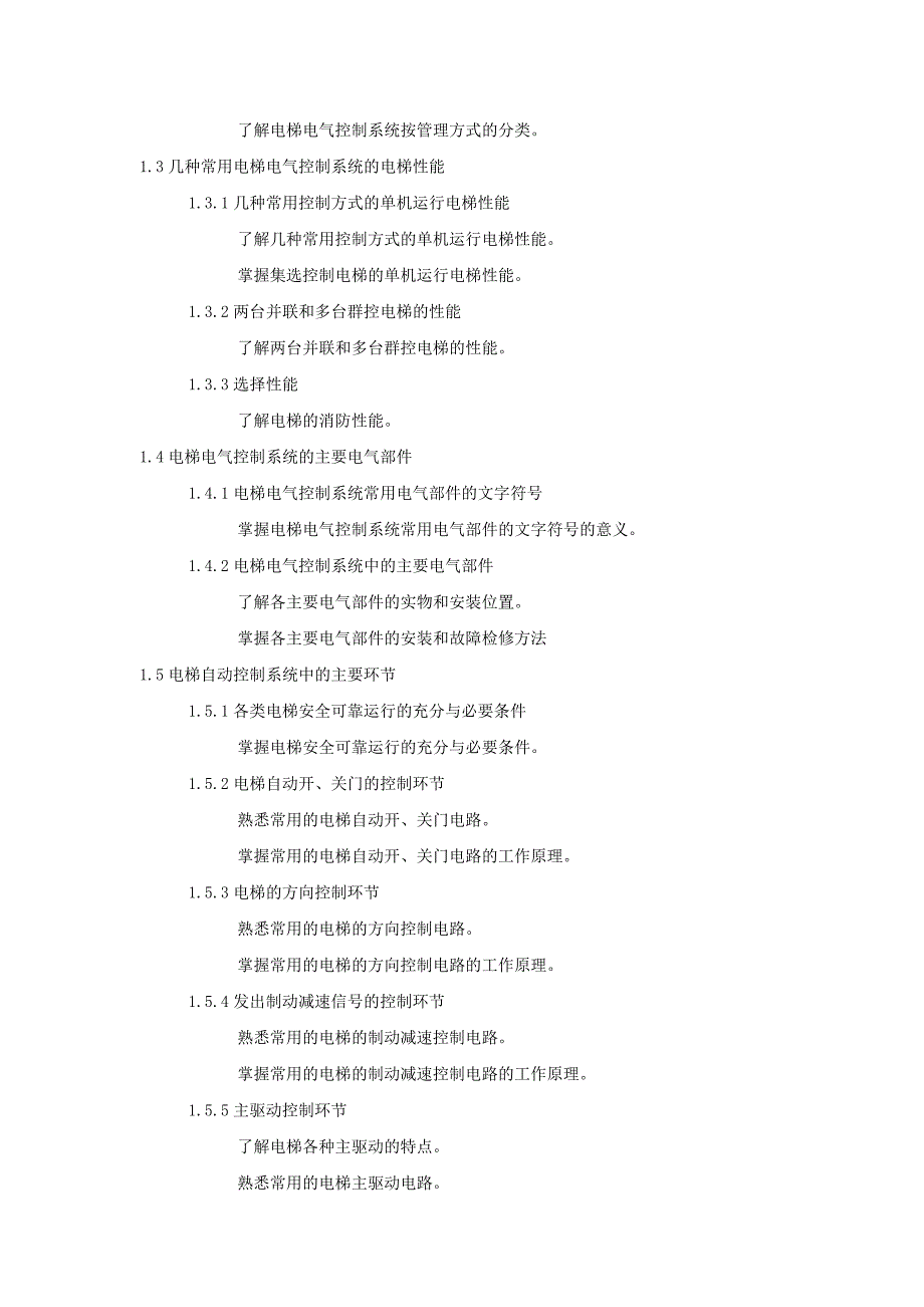 电梯控制及维护技术课程标准_第2页