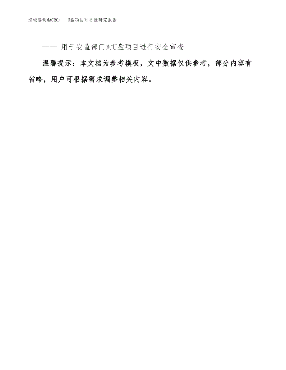 U盘项目可行性研究报告参考大纲目录及重点难点分析_第4页