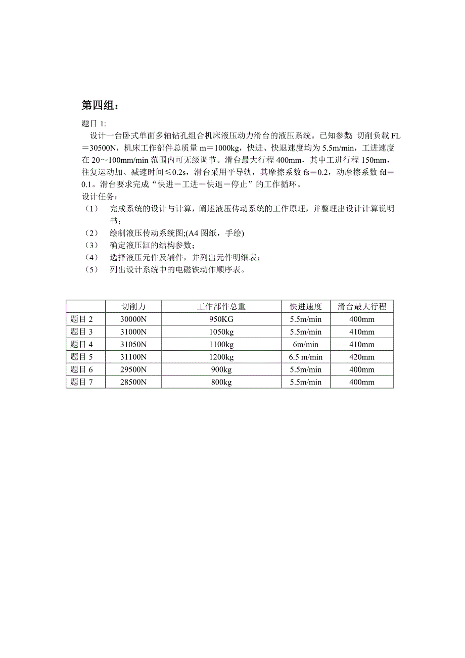 液压课程设计要求及题目2017-11_第4页