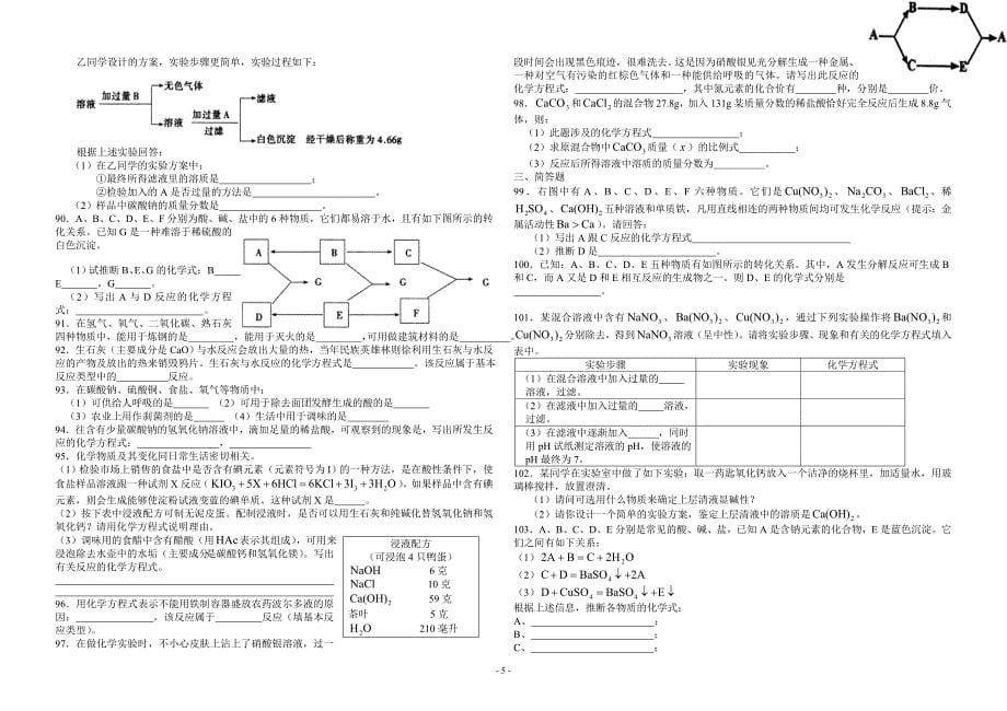 历届化学中考真题集锦_第5页