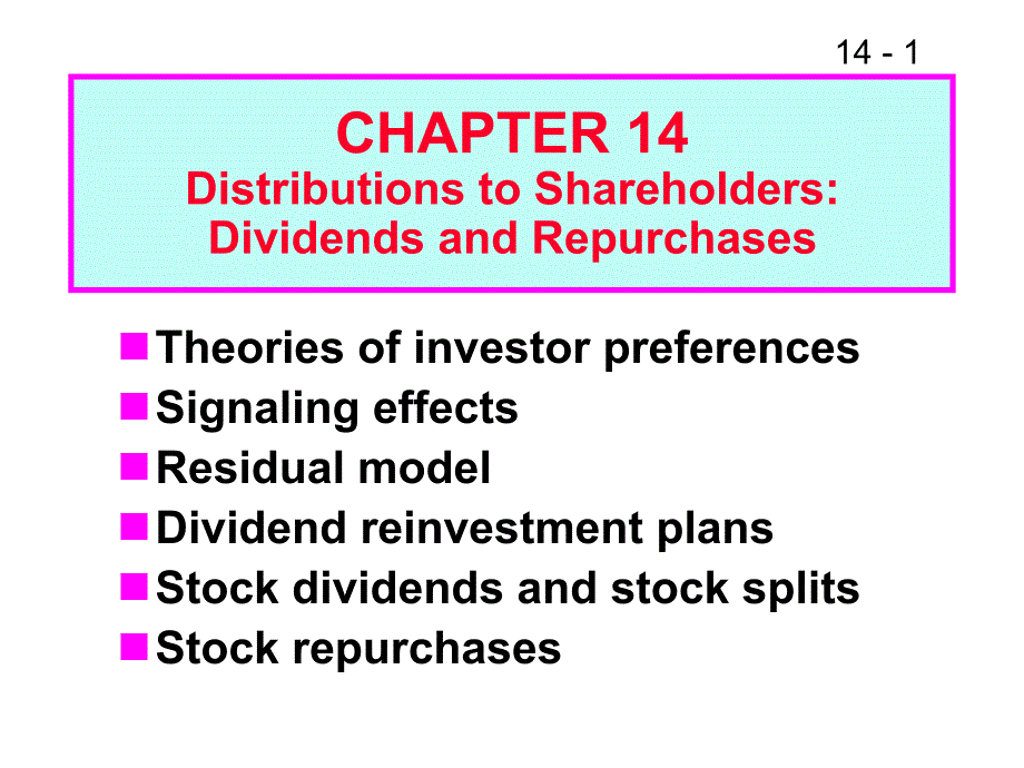 Distributions to ShareholdersDividends and Repurchases_第1页
