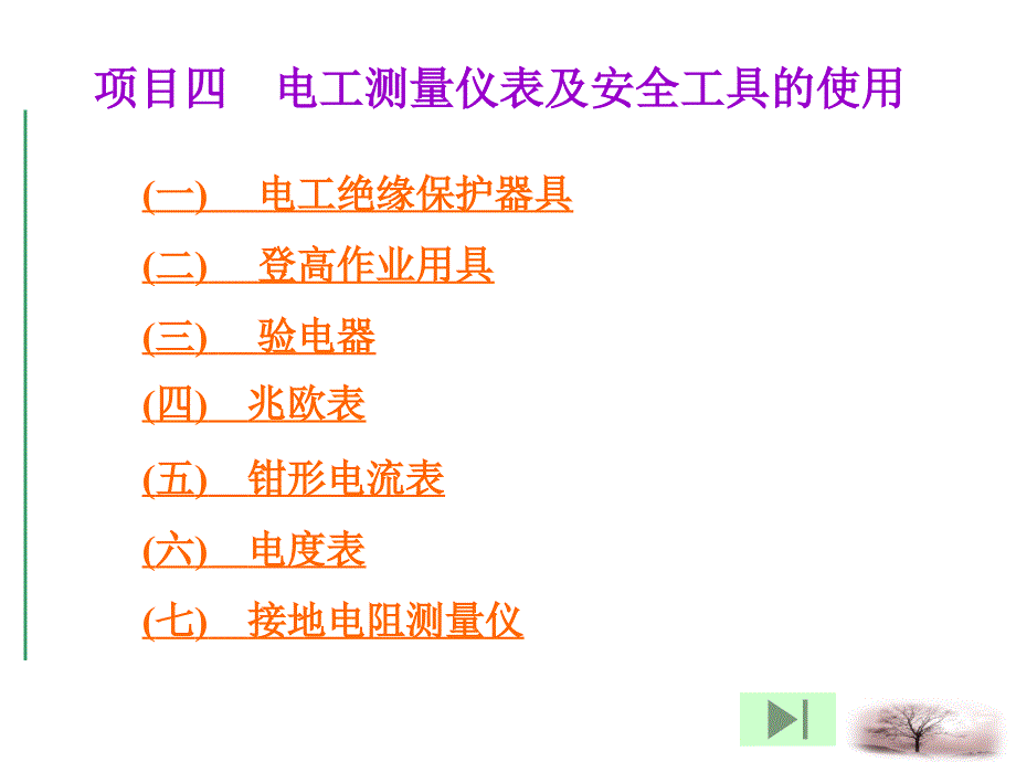 项目四电工测量仪表及安全工具的使用_第1页