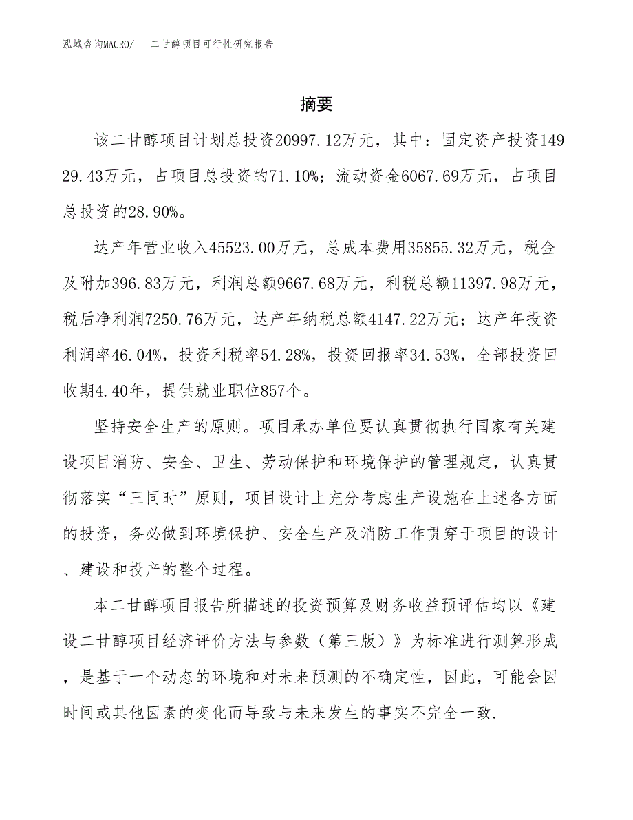 二甘醇项目可行性研究报告参考大纲目录及重点难点分析_第2页