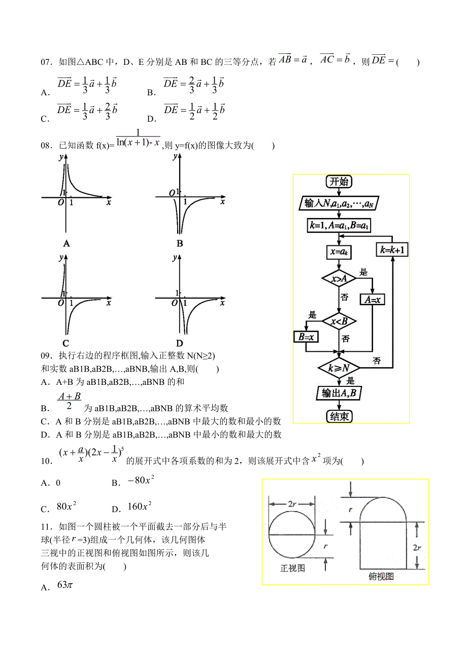 广东省七校联合体2016届高三第二次12月联考数学理试题带答案_第2页