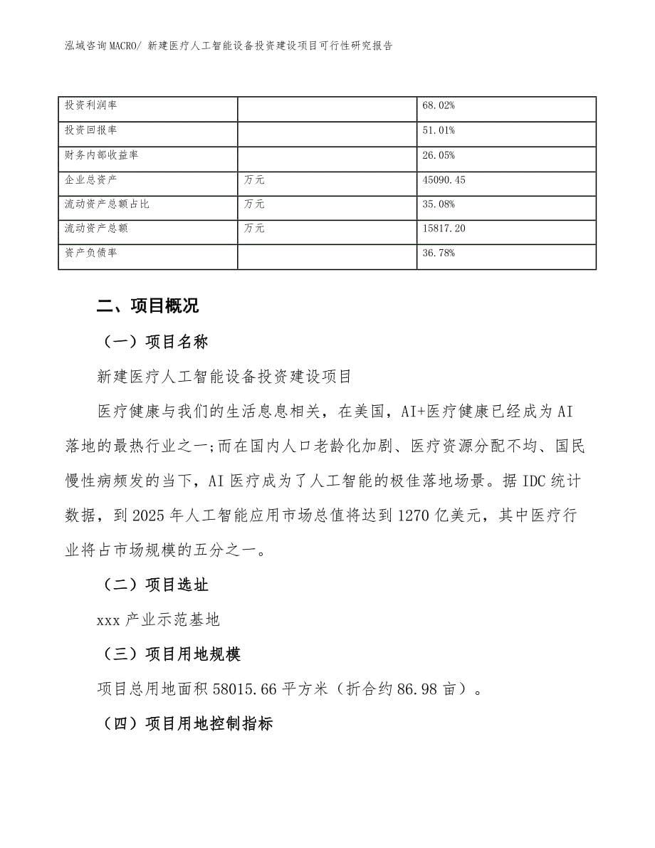 新建医疗人工智能设备投资建设项目可行性研究报告.docx_第5页