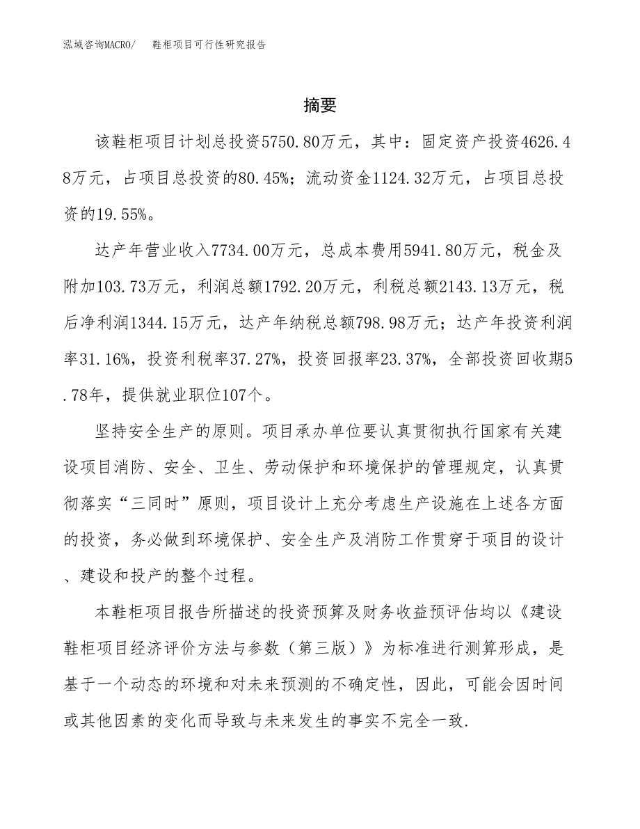 鞋柜项目可行性研究报告参考大纲目录及重点难点分析_第2页