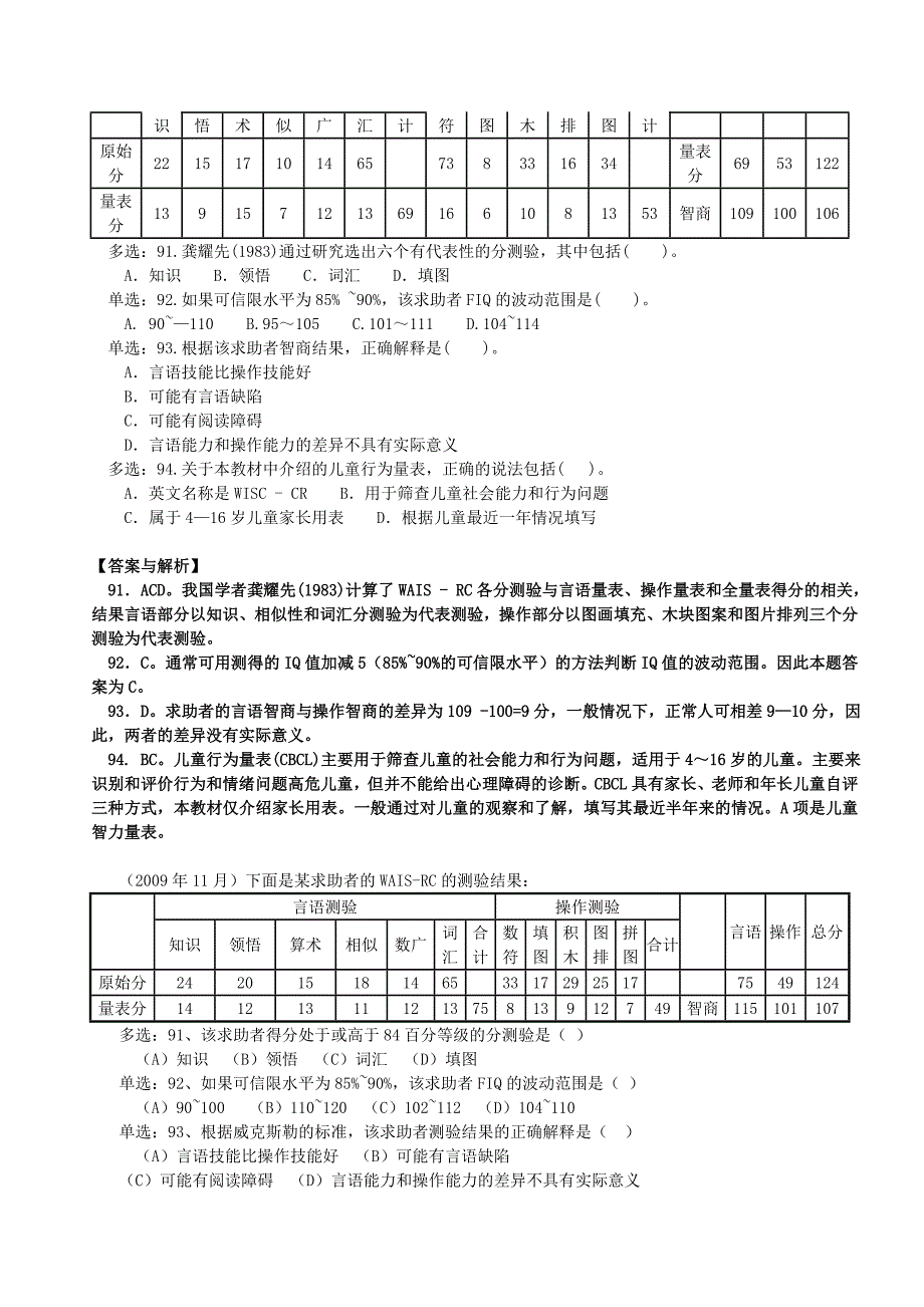 二级韦氏和mmpi2历年技能真题_第4页