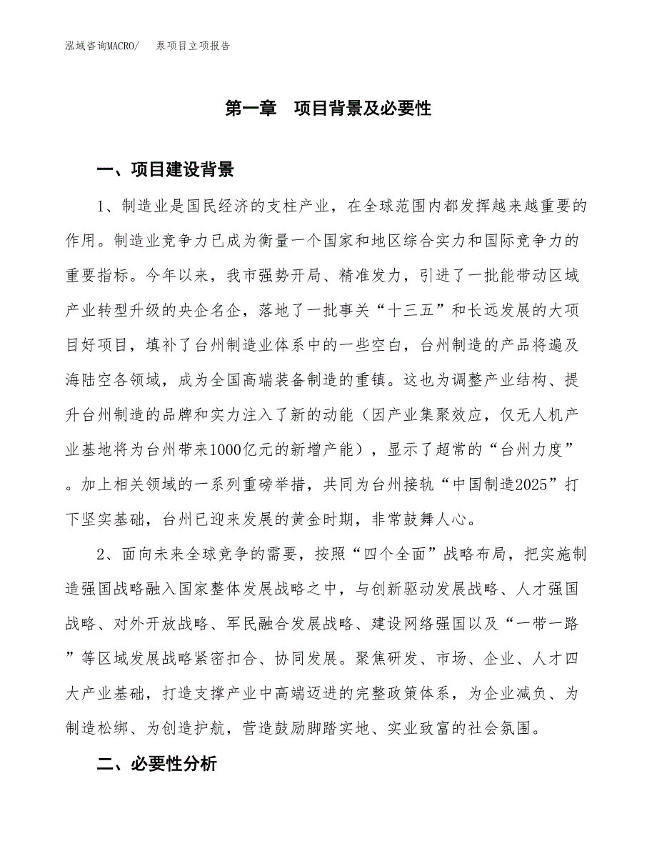 泵项目立项报告(参考模板及重点内容).docx_第2页