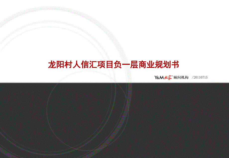 武汉龙阳村人信汇项目负一层商业规划书_第1页