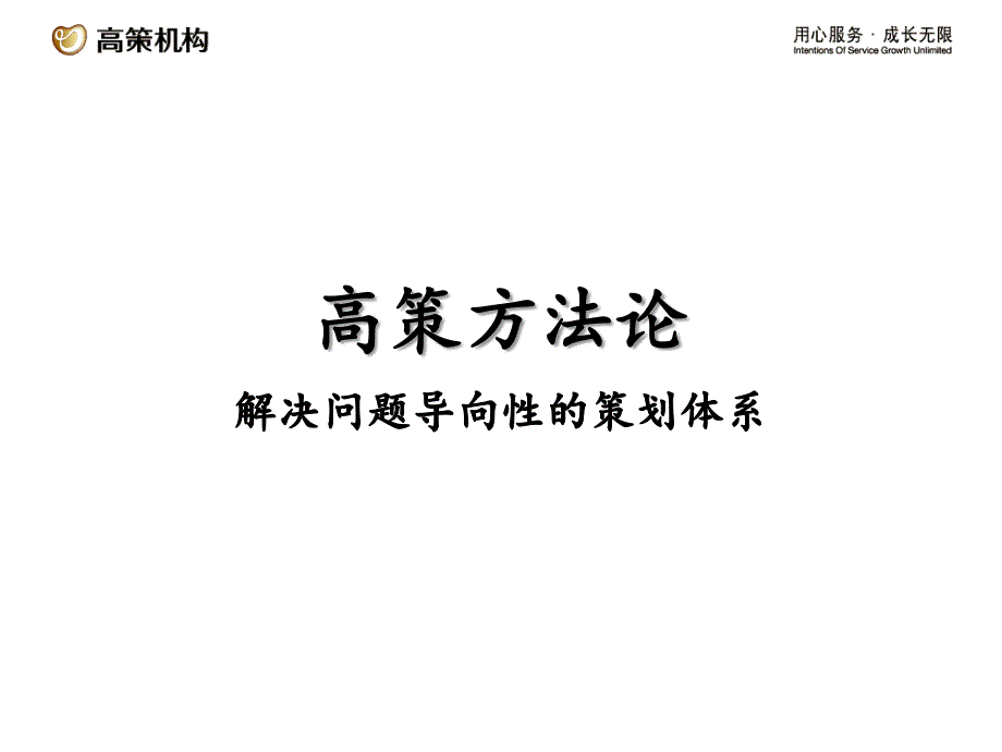 2009年高策策划培训-解决问题导向性策划体系_第1页