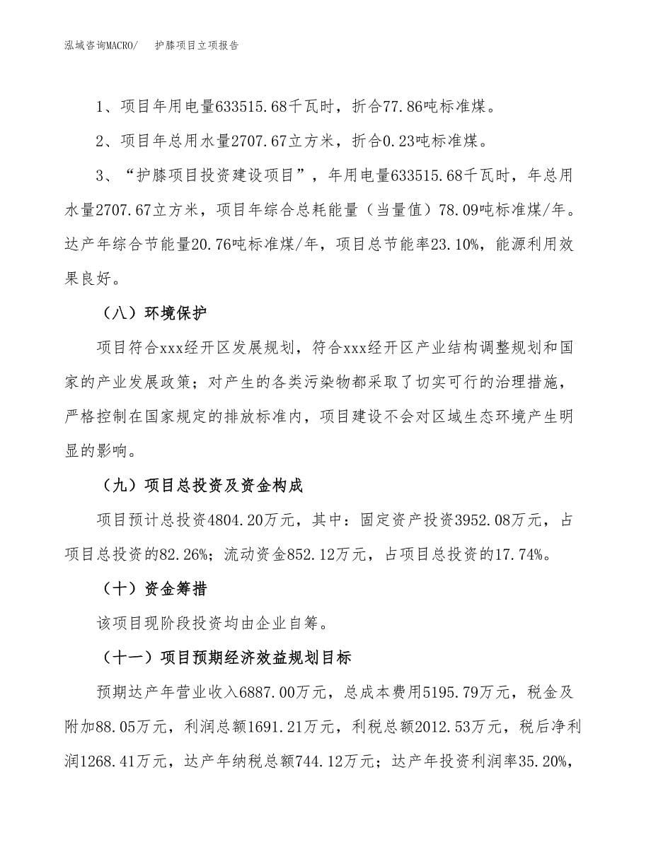 护膝项目立项报告(参考模板及重点内容).docx_第5页