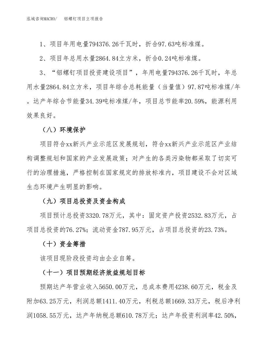 铝螺钉项目立项报告(参考模板及重点内容).docx_第5页