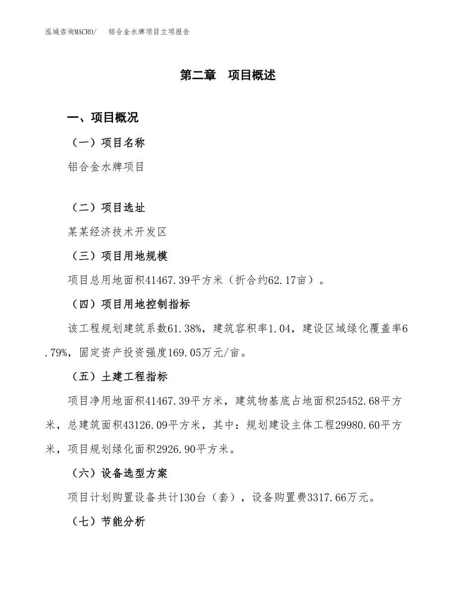 铝合金水牌项目立项报告(参考模板及重点内容).docx_第5页