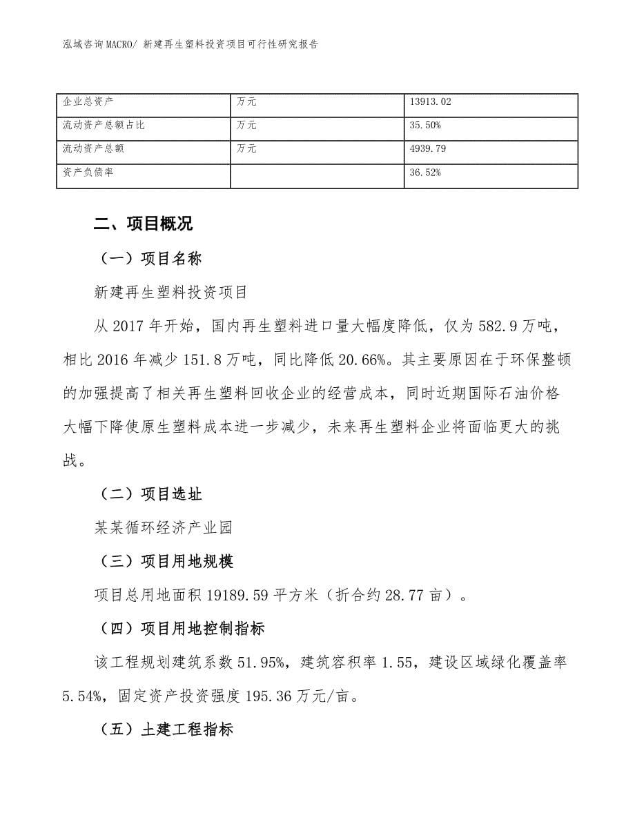 新建再生塑料投资项目可行性研究报告.docx_第5页