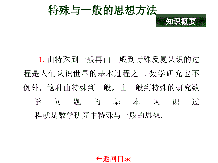 2011届高考数学二轮复习系列课件04《二轮复习-思想方法-特殊与一般的思想方法》_第4页