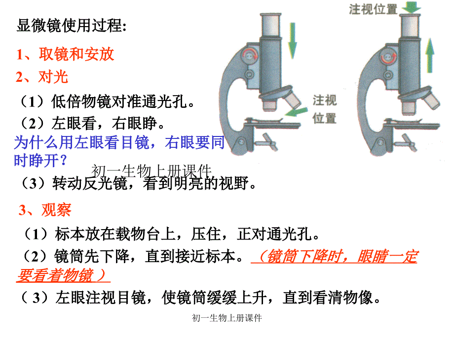 人教版七年级初一上册生物《练习使用显微镜课件PPT》_第3页