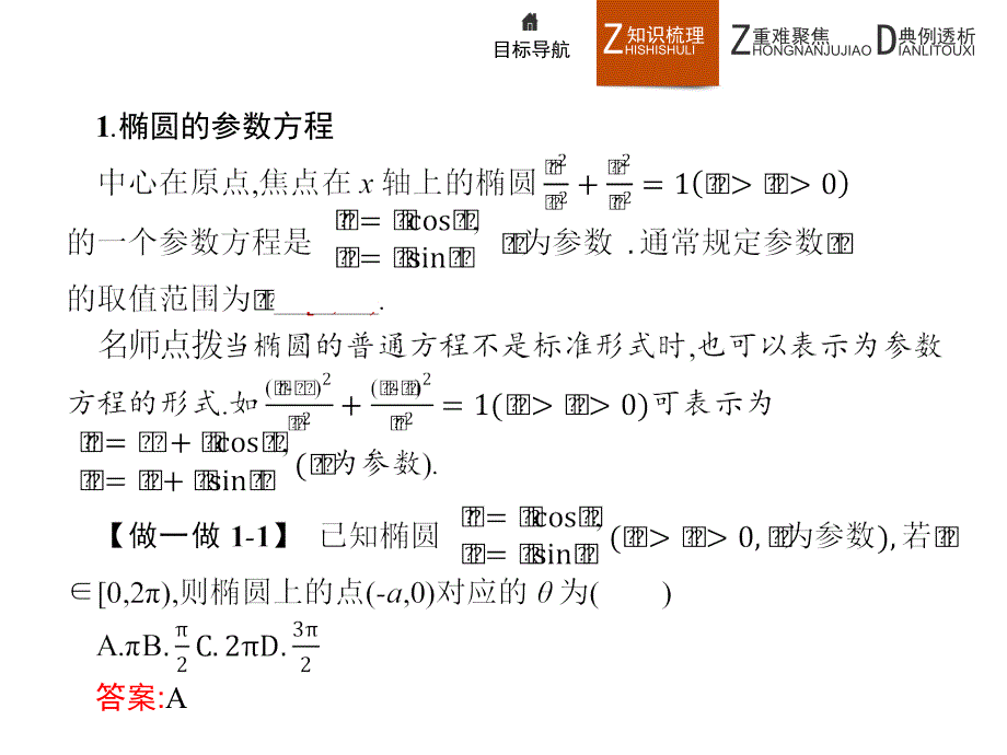 高中数学人教A版选修4-4课件：2-2圆锥曲线的参数方程(1)_第3页