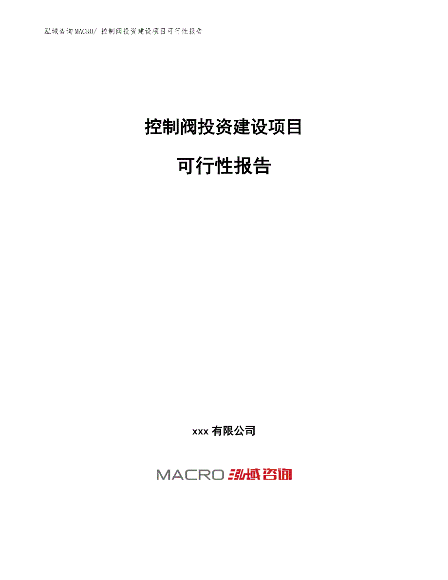 控制阀投资建设项目可行性报告.docx_第1页