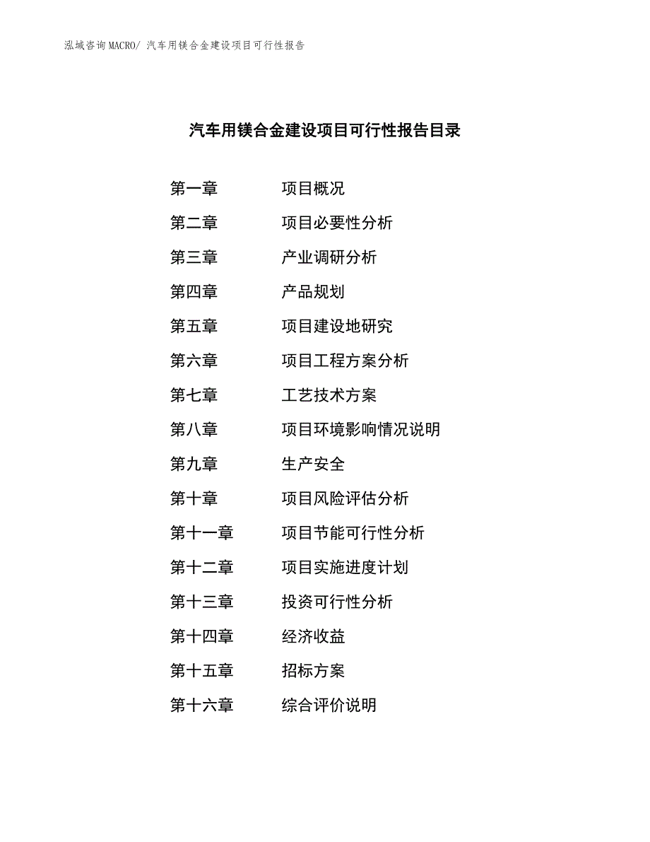 汽车用镁合金建设项目可行性报告.docx_第2页