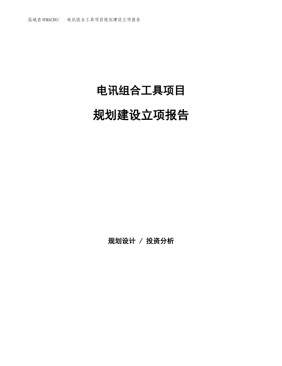 电讯组合工具项目规划建设立项报告_第1页