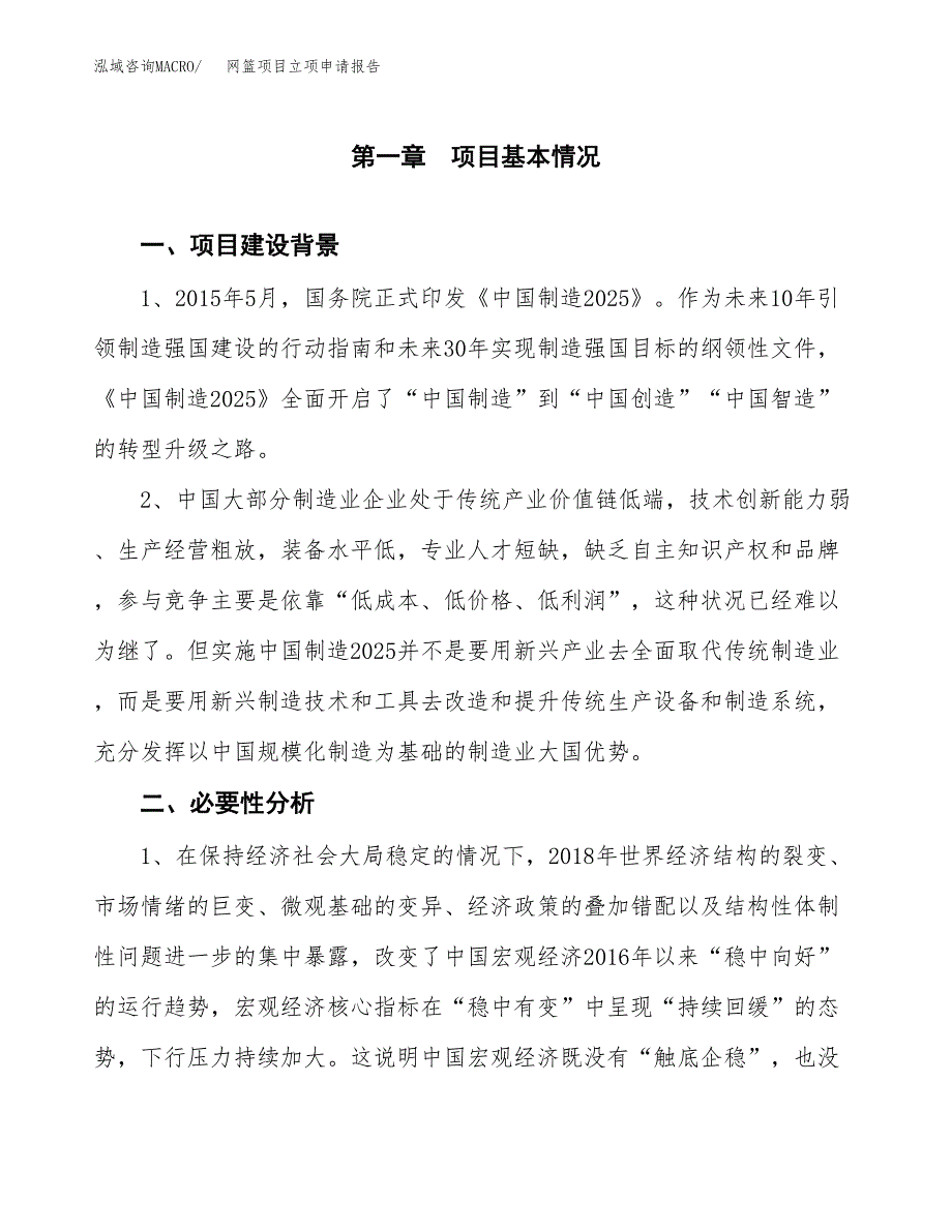 网篮项目立项申请报告（总投资8000万元）.docx_第2页