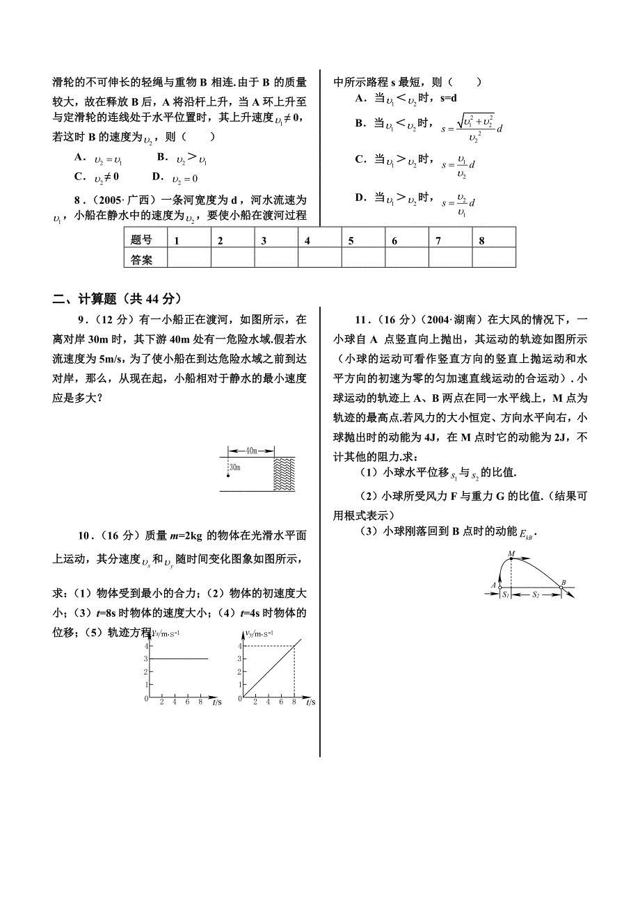 高中物理精题训练第四节曲线运动_第2页