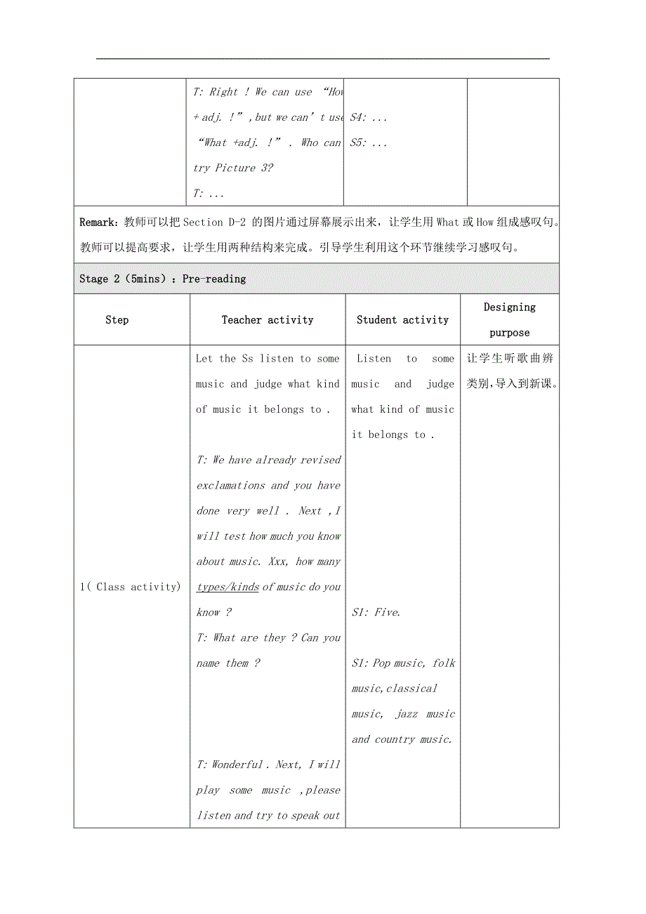 仁爱初中英语八上《Unit 3Topic 2 What sweet music!》word教案C (2)_第4页