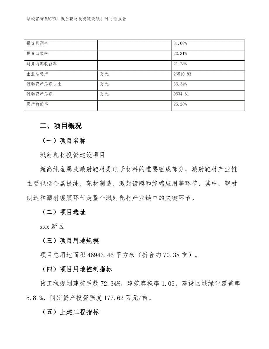 溅射靶材投资建设项目可行性报告.docx_第5页