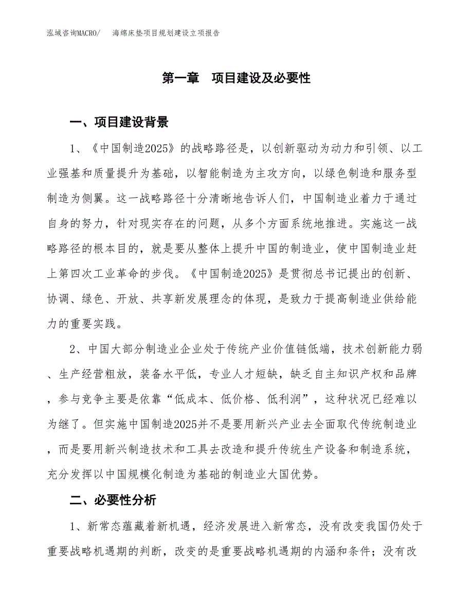 海绵床垫项目规划建设立项报告_第2页