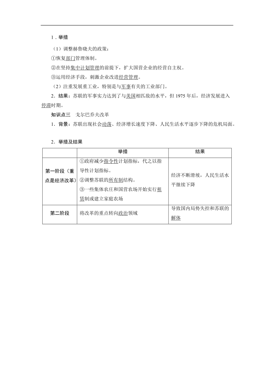 历史人教版必修2导学案第21课　二战后苏联的经济改革 Word版含答案(1)_第2页