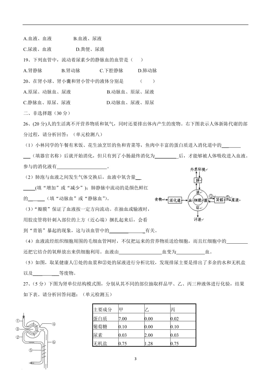 山东省临沂市平邑县蒙阳新星学校16—17学年下学期七年级第二次月考生物试题（普通班）$808274.doc_第3页