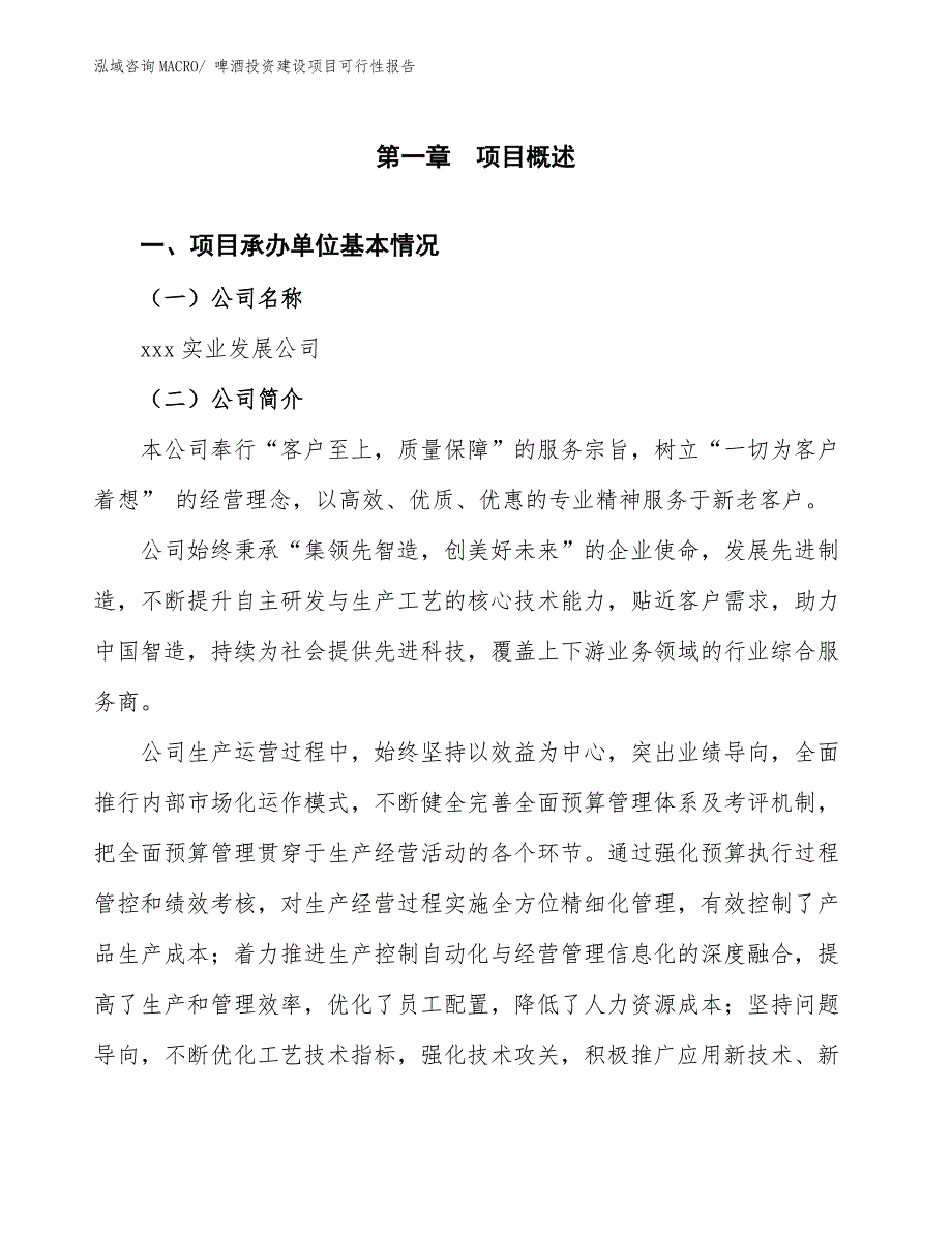 啤酒投资建设项目可行性报告.docx_第3页