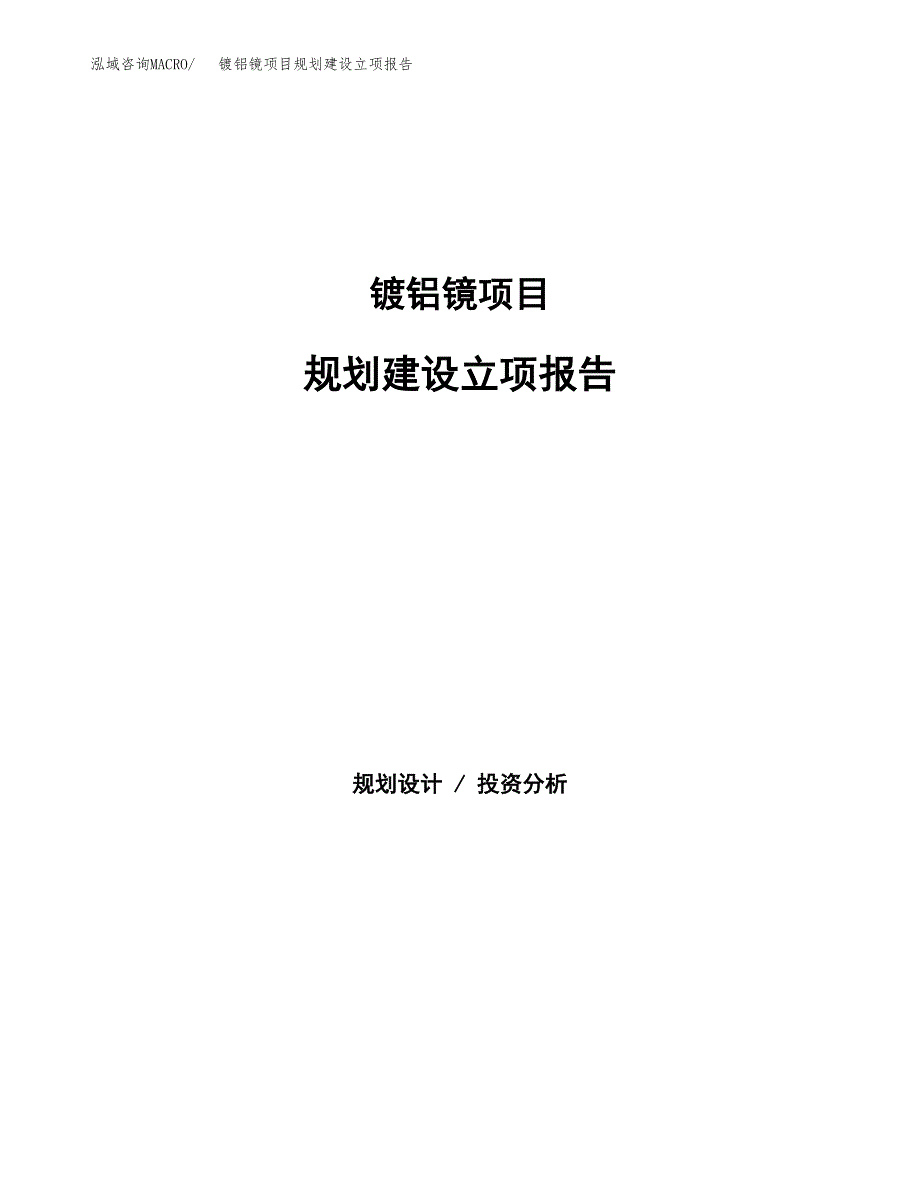 镀铝镜项目规划建设立项报告_第1页