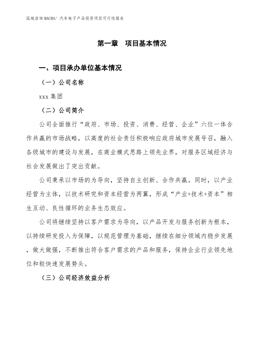 汽车电子产品投资项目可行性报告.docx_第3页