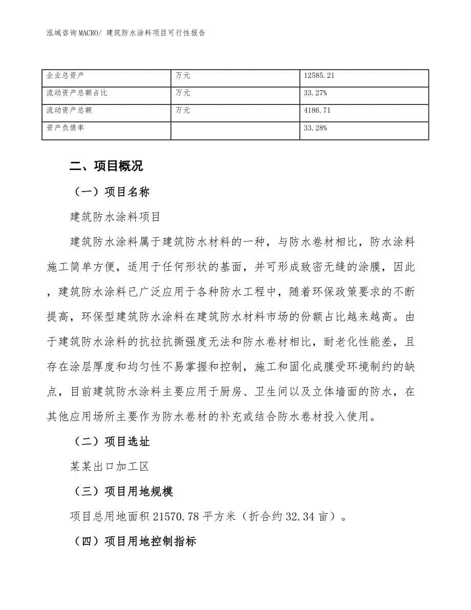 建筑防水涂料项目可行性报告.docx_第5页