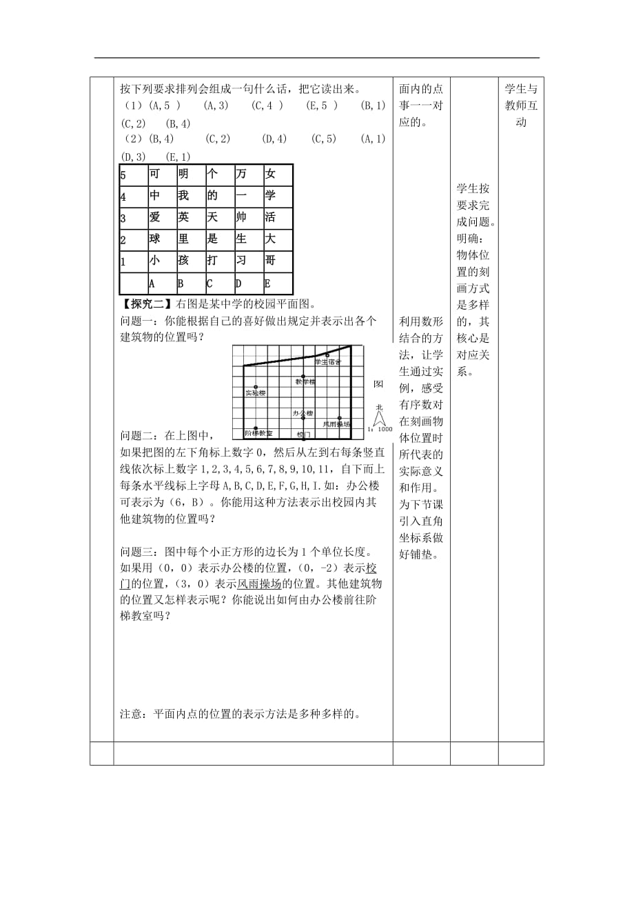 青岛初中数学七下《14.1用有序数对表示位置》word教案 (1)_第3页