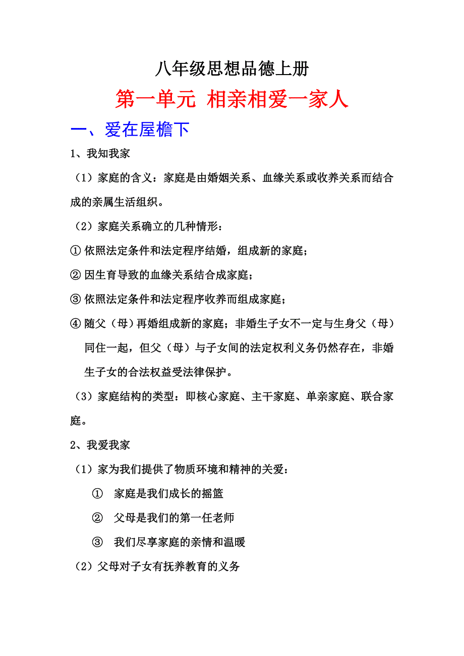 人教版思想品德八年级上册知识点总结_第1页